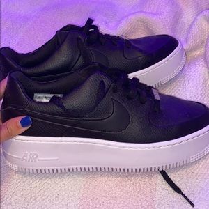 Women’s leather air force ones, black SIZE 9